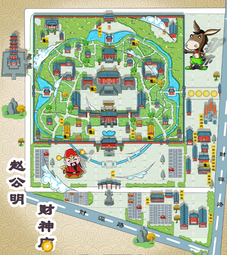 道县寺庙类手绘地图